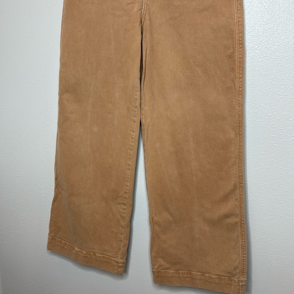 PAIGE Anessa Wide Leg Cropped Jeans Size 28 Tan - Picture 6 of 16